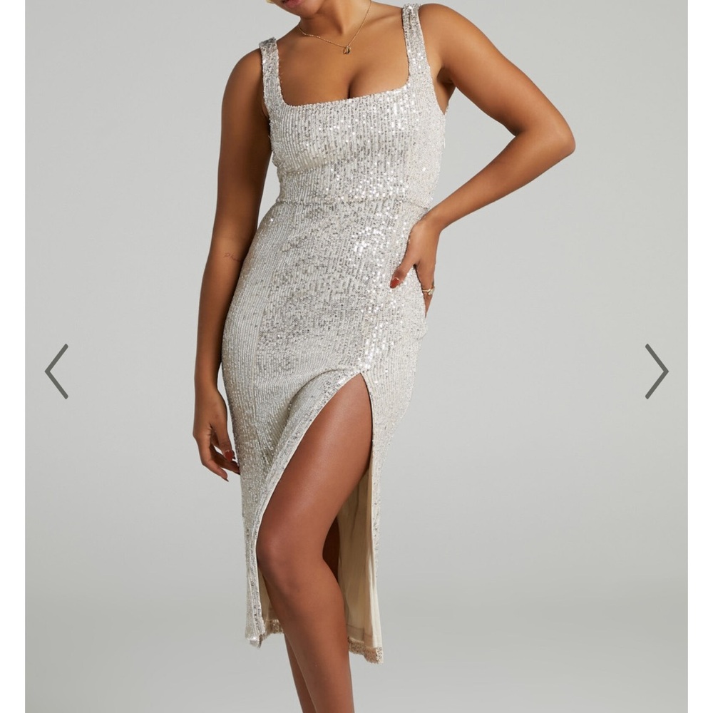 Showpo Glimmer Love Square Midi Dress NWT